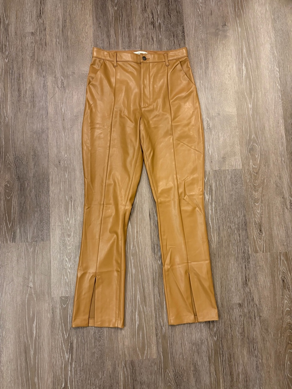 Abercrombie Tan Faux Leather Pants